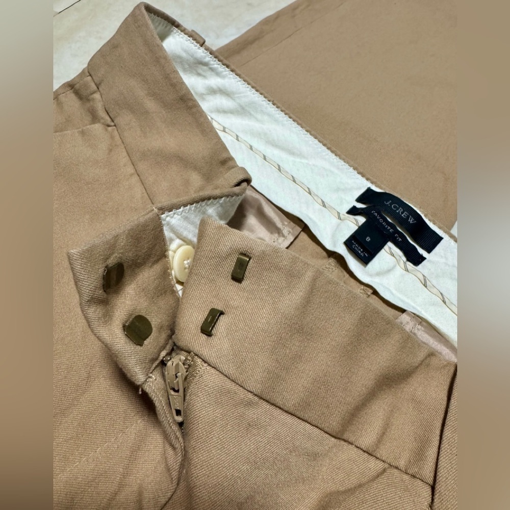 JCREW FAVOURITE FIT Cotton Straight Leg Tan Trousers (US 8)